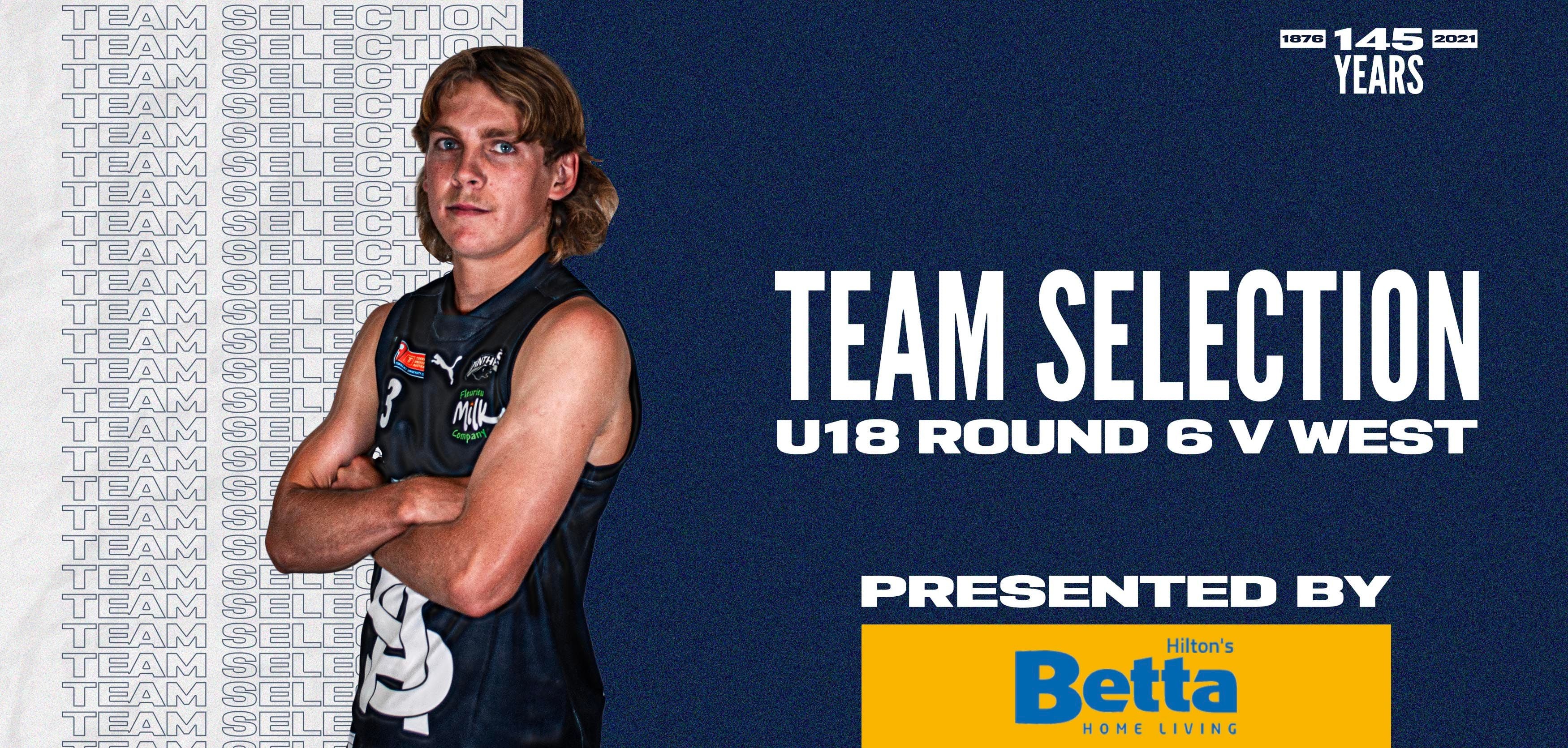 BETTA Team Selection: Under-18 Round 6 vs West Adelaide BETTA Team Selection: Under-18 Round 6 vs West Adelaide